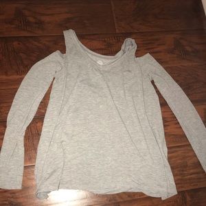 Plain grey off the shoulder top